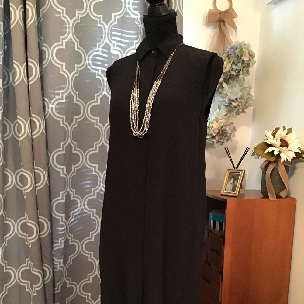 J.Crew Silk Shirtdress in Black